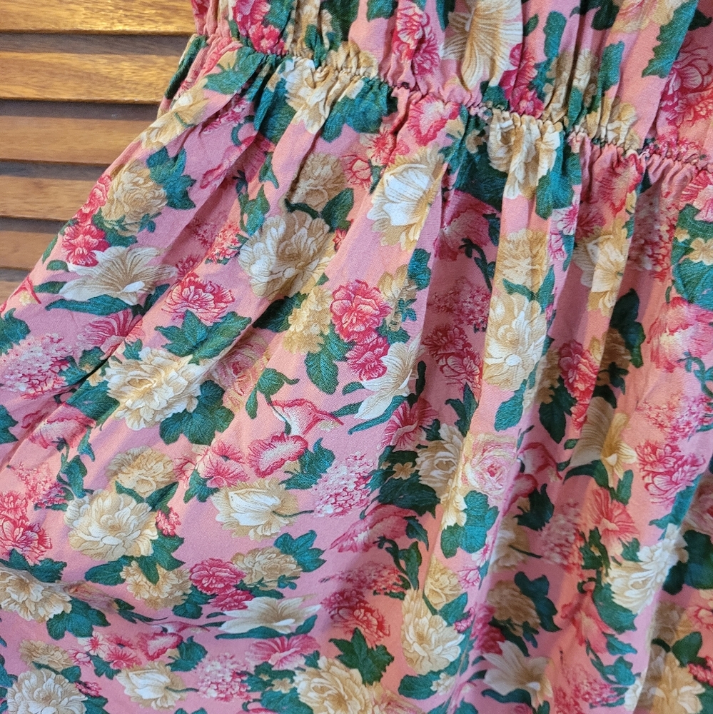 Pink Floral Long Dress